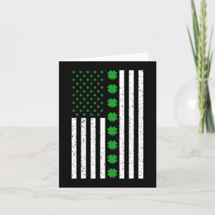 St Patricks Day Irish Clover American Flag Karte