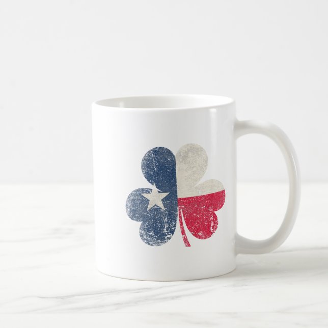 St. Patricks Day Irish Clover Texas Texan  Kaffeetasse (Rechts)