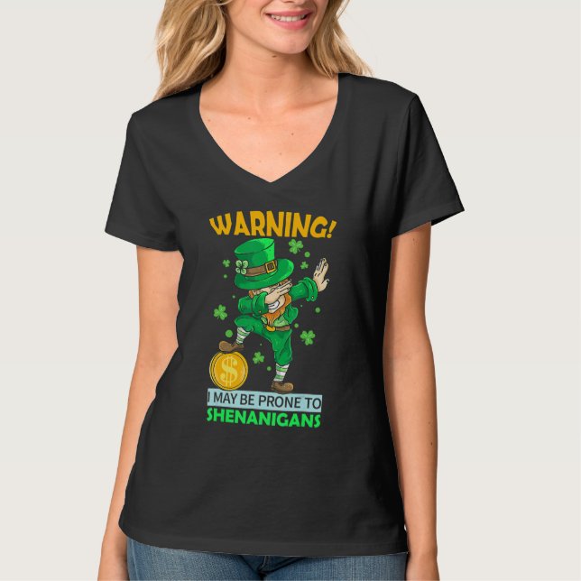 St Patricks Day Irish Dabbing Leprechaun Shenaniga T-Shirt (Vorderseite)