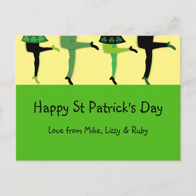 St Patrick's Day Irish Dancers' Legs Postkarte (Vorderseite)