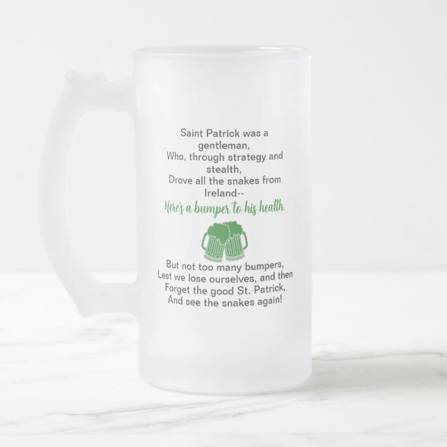 St. Patrick's Day Irish Drinking Toast Beer Tasse (Links)