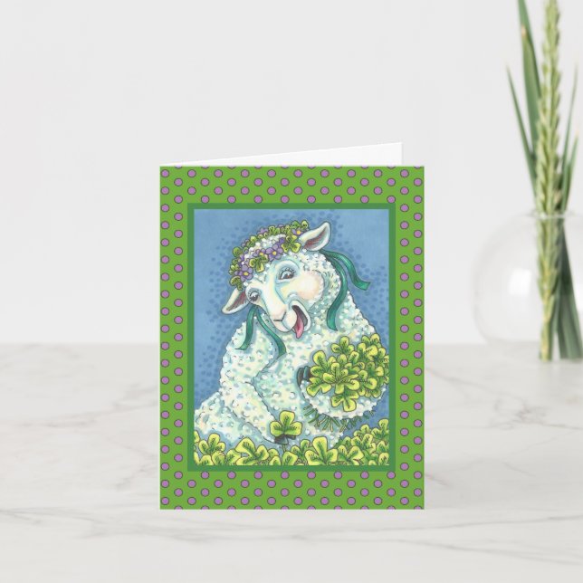 ST. PATRICK'S DAY IRISH EWE GREETING CARD Verse Karte (Vorderseite)