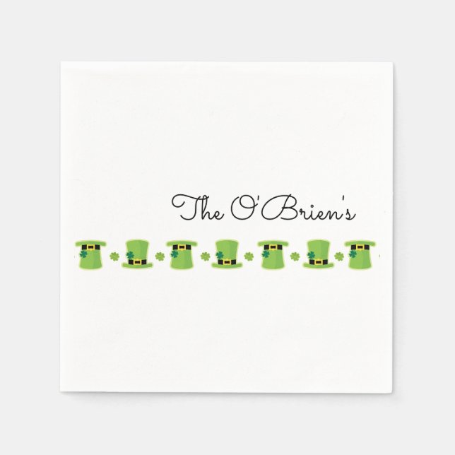 St Patricks Day Irish Familienname Paper Napkin Serviette (Vorderseite)