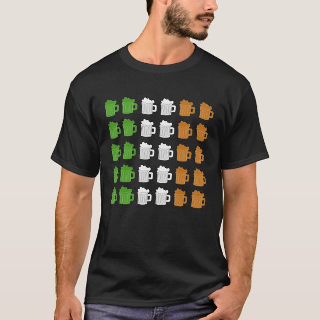 St Patrick's Day  Irish Flag Beer Alcohol Pint Gla T-Shirt (Vorderseite)