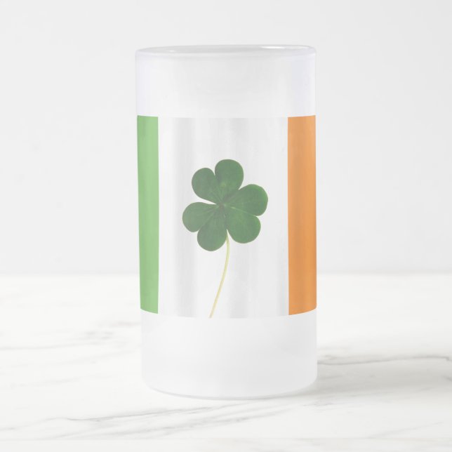St. Patrick's Day Irish Flag Kleeblatt Irland Tass Mattglas Bierglas (Mittel)