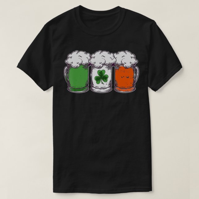 St Patricks Day Irish Flag Kleeblatt Party T-Shirt (Design vorne)