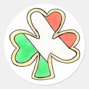 St. Patrick's Day Irish Flag Lucky Kleeblatt Cooki Runder Aufkleber