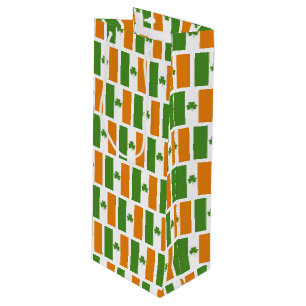 St Patrick's Day Irish Flag mit Kleeblatt Clover Geschenktüte Für Weinflaschen