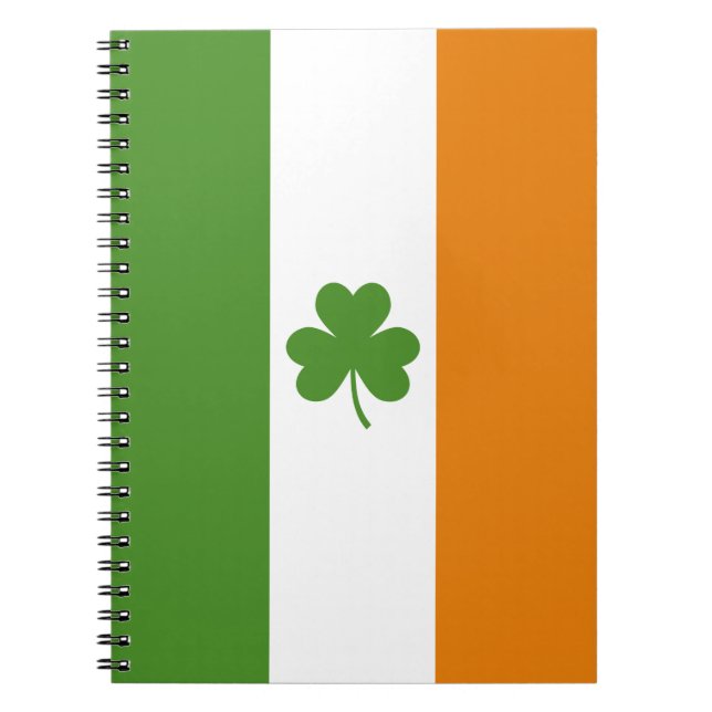 St Patrick's Day Irish Flag mit Kleeblatt Clover Notizblock (Vorderseite)
