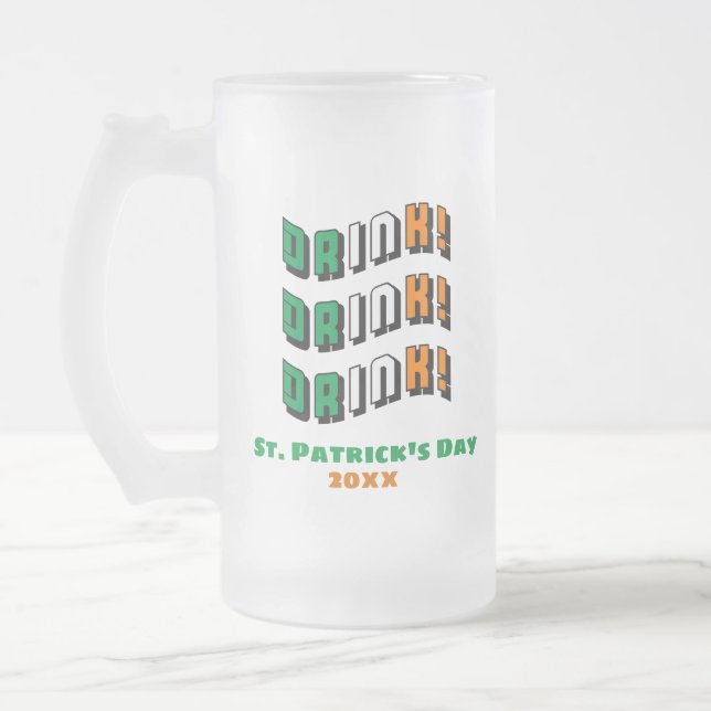 St Patricks Day Irish Funny Niedlich Drinks Mattglas Bierglas (Links)