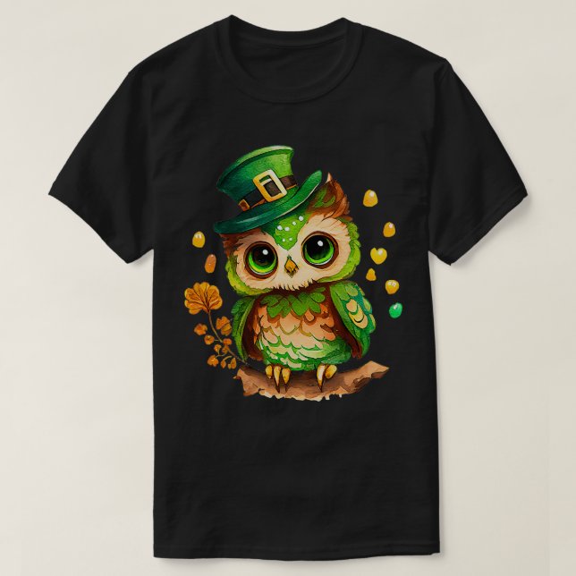 St Patricks Day Irish Funny Owl Saint Patricks Day T-Shirt (Design vorne)