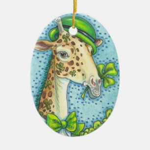 St. Patrick's Day IRISH GIRAFFE CHRISTMAS ORNAMENT