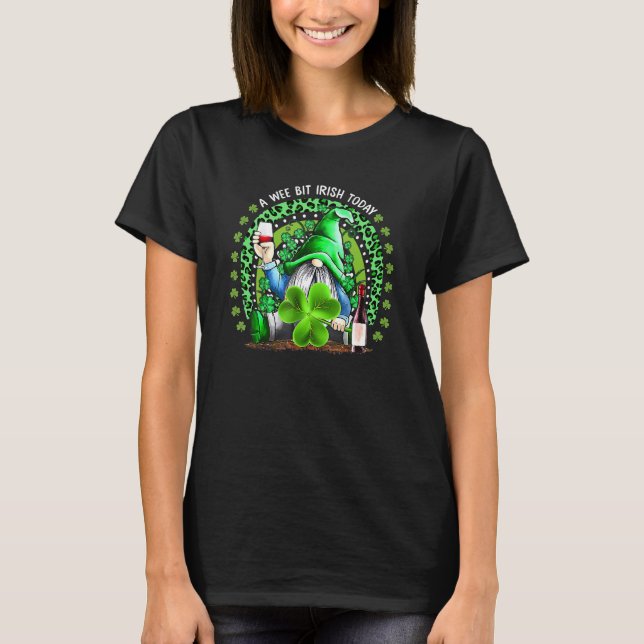 St Patrick's Day Irish Gnome Drink Kleeblatt R T-Shirt (Vorderseite)