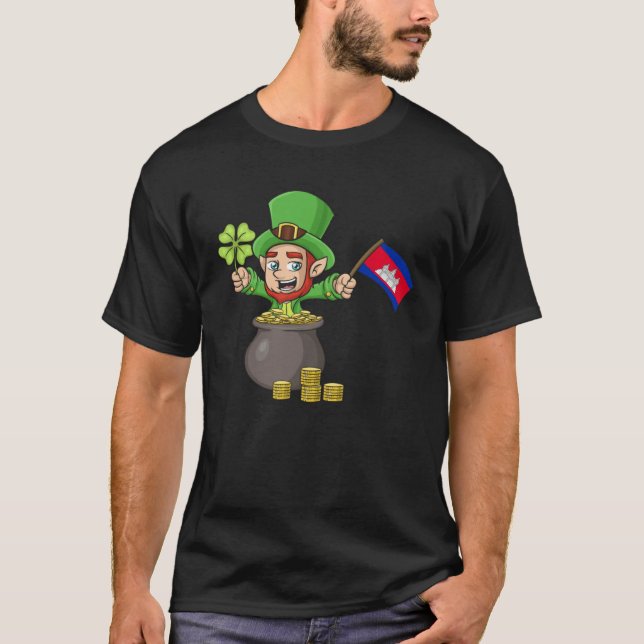St Patricks Day Irish Green Cambodia Khmer Cambodi T-Shirt (Vorderseite)