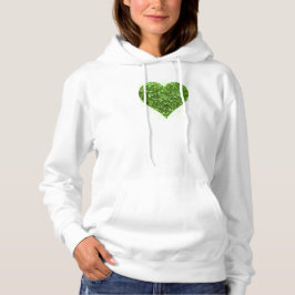 St. Patrick's Day Irish Green glitzerndes Herz Hoodie