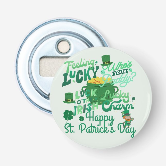 St. Patrick's Day Irish Green Glück Kleeblatt Flaschenöffner (Vorderseite)