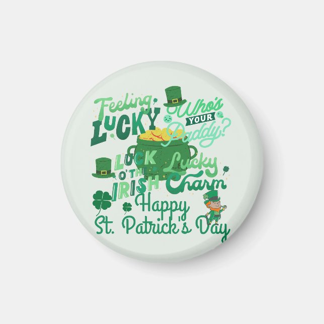 St. Patrick's Day Irish Green Glück Kleeblatt Magnet (Vorne)