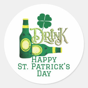 St. Patrick's Day Irish Green Glück Kleeblatt Runder Aufkleber