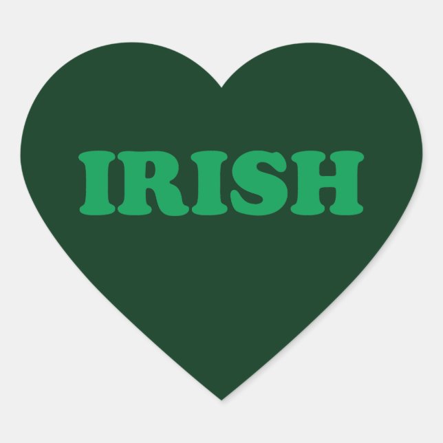 St. Patrick's Day Irish Green Herz-Aufkleber (Vorderseite)