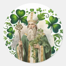 St. Patricks Day Irish Green Kleeblatts Religious Runder Aufkleber