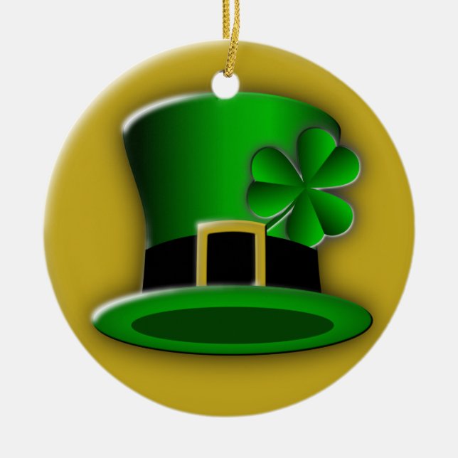 St Patrick's Day Irish Hat Standard Round Ornament (Vorne)