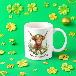 St Patricks Day Irish Highland Kuh Green Clove Kaffeetasse