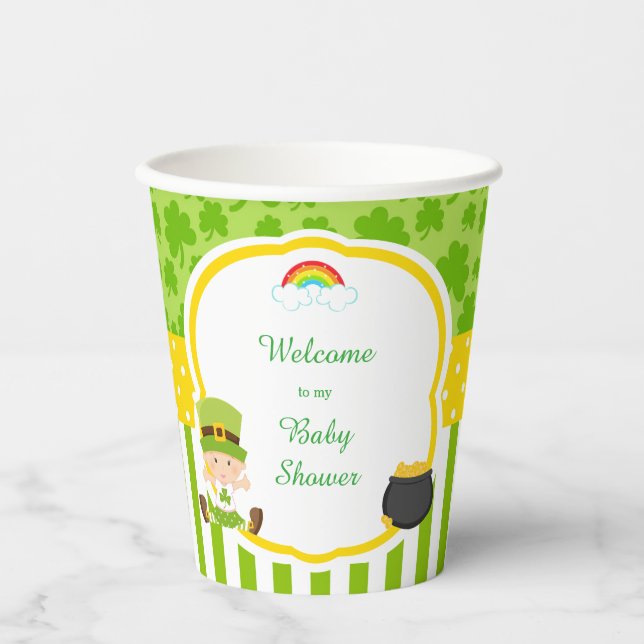 St Patrick's Day Irish Holiday Girl Baby Shower Pappbecher (Vorderseite)