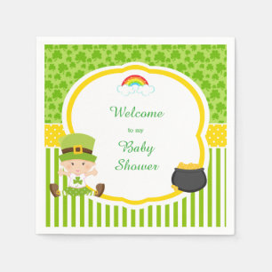 St Patrick's Day Irish Holiday Girl Baby Shower Serviette