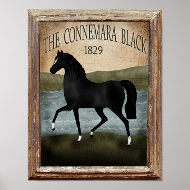 St Patricks Day Irish Horse, benutzerdefiniertes L Poster (Vorne)