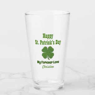 St Patricks Day Irish Kleeblatt Clover Liebe Pint Glas