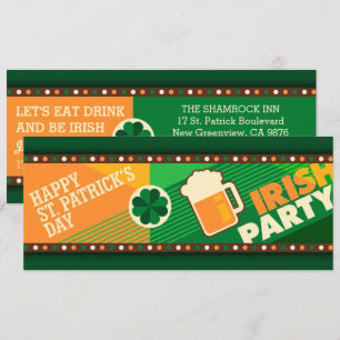 St Patrick's Day Irish Kleeblatt Party Einladung