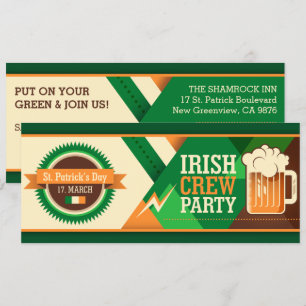 St Patrick's Day Irish Kleeblatt Party Einladung