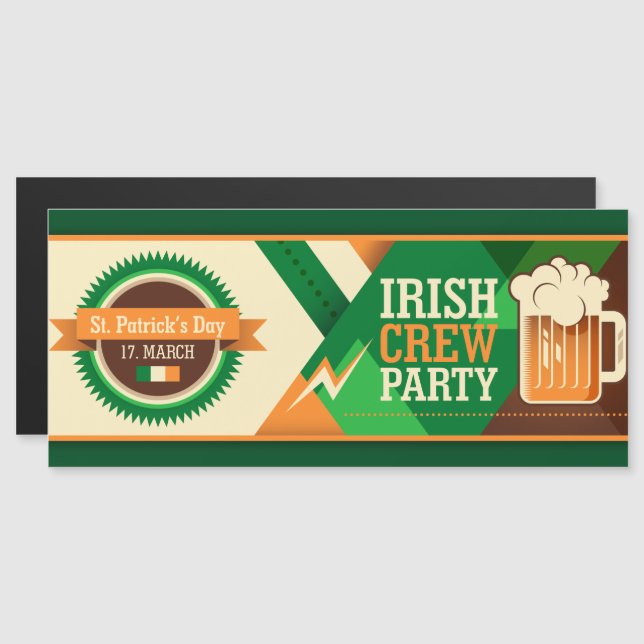 St Patrick's Day Irish Kleeblatt Party Magneteinladung (Vorne/Hinten)
