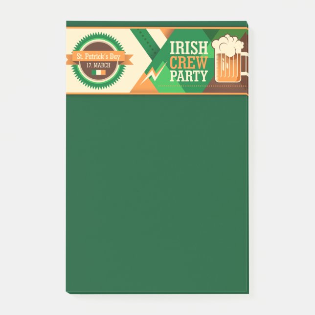 St Patrick's Day Irish Kleeblatt Party Post-it Klebezettel (Vorderseite)