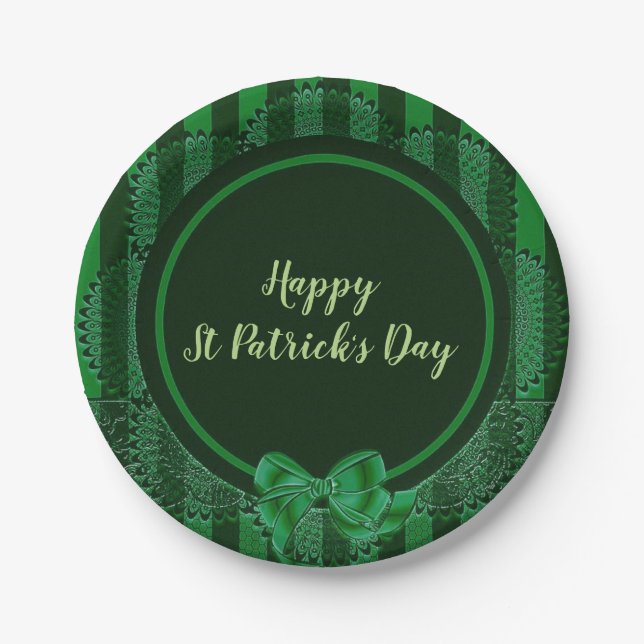 St. Patrick's Day - Irish Lace Round Paper Plate Pappteller (Vorderseite)