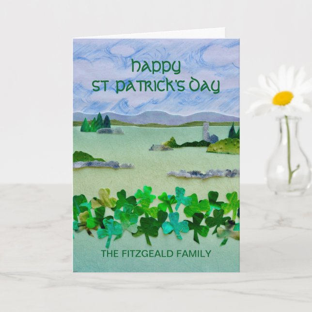 St Patrick's Day Irish Landscape Personalisiert Karte (Kleine Pflanze)