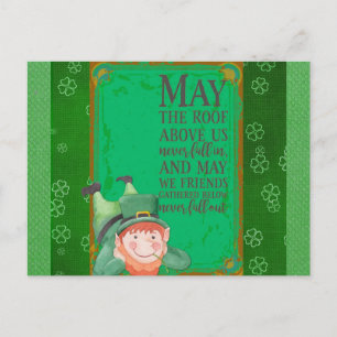 St Patricks Day Irish Leprechaun Green Kleeblatt Postkarte