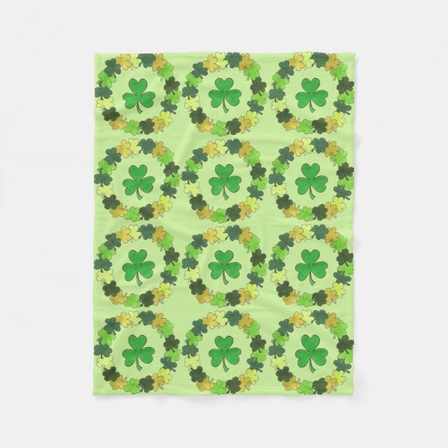 St. Patrick's Day Irish Luck Green Kleeblatt Clove Fleecedecke (Vorderseite)