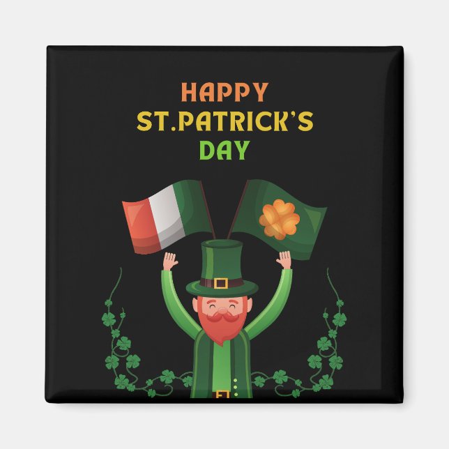 St. Patricks Day Irish- Lucky Irish Kleeblatt Magnet (Vorne)