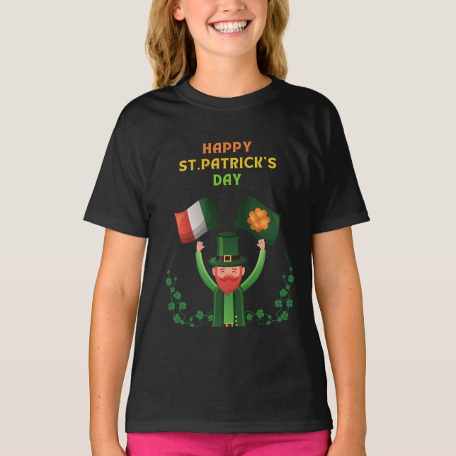St. Patricks Day Irish- Lucky Irish Kleeblatt T-Shirt (Vorderseite)