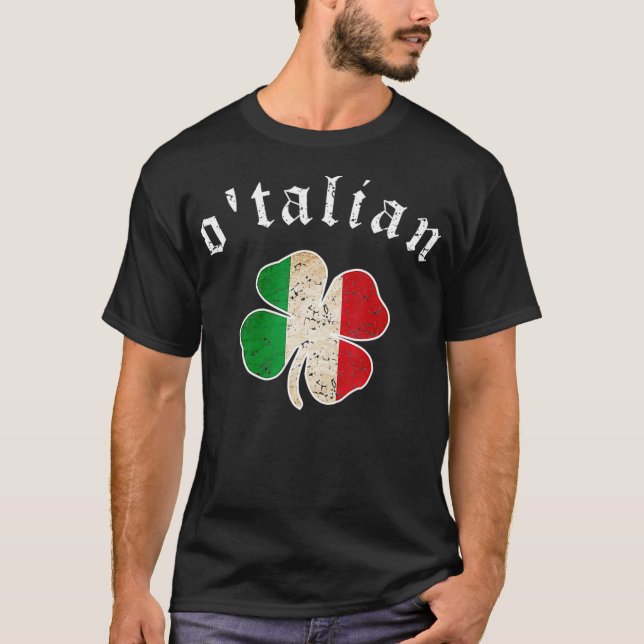 St Patricks Day Irish Otalian Italien Kleeblatt T-Shirt (Vorderseite)