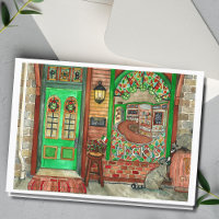 St Patrick's Day Irish Pub Watercolor Card