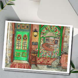 St Patrick's Day Irish Pub Watercolor Card Karte