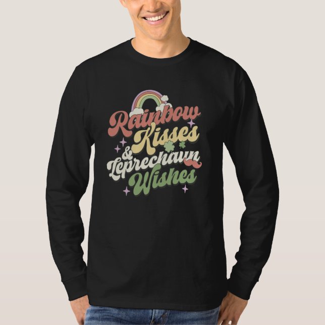 St Patricks Day Irish Rainbow Kisses And Leprechau T-Shirt (Vorderseite)