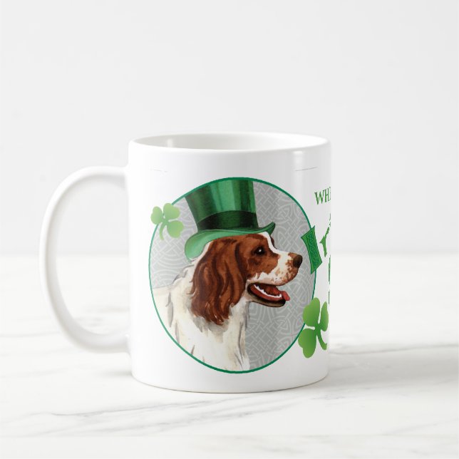 St. Patrick's Day Irish Red & White Setter Kaffeetasse (Links)