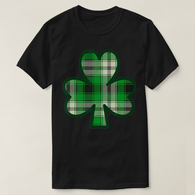 St Patricks Day Irish Saint Paddys Green Kariert S T-Shirt (Design vorne)
