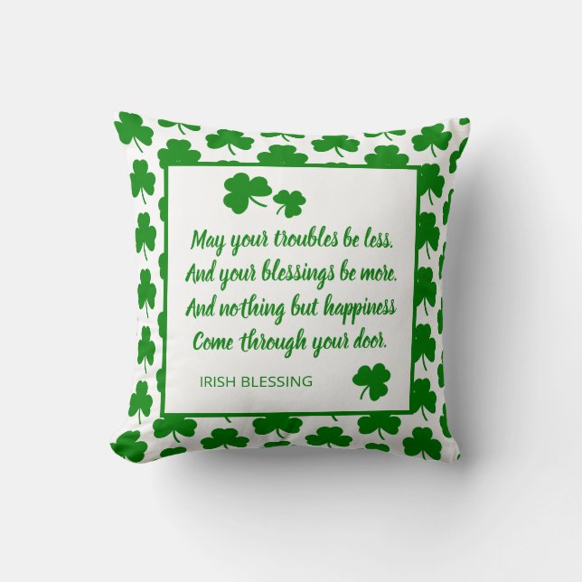 St. Patrick's Day Irish Sessing Green Kleeblatt Kissen (Vorderseite)