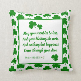 St. Patrick's Day Irish Sessing Green Kleeblatt Kissen