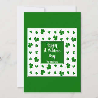 St Patrick's Day Irish Sessings Kleeblatt Pattern Feiertagskarte