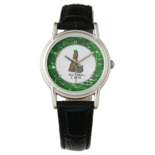 St. Patrick's Day Irish Setter Dog (rot 1) Funny Armbanduhr
